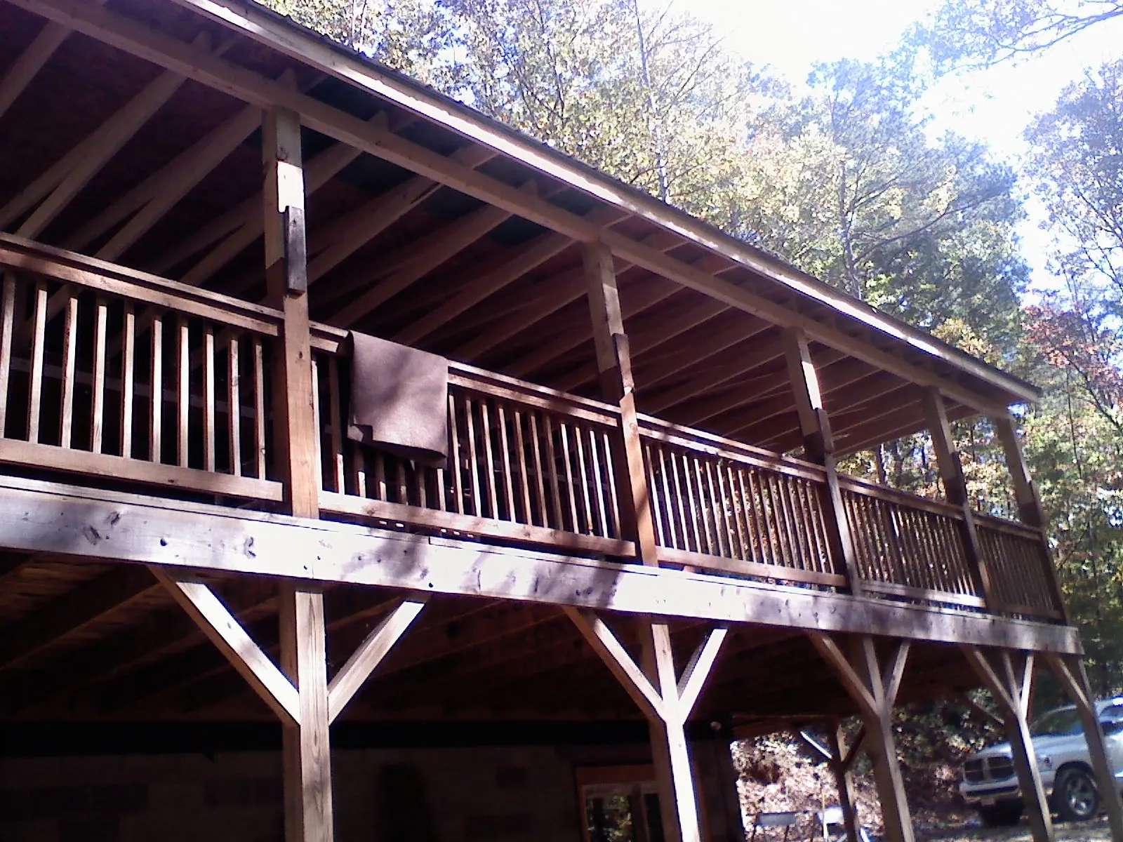 Timber framing under a new elevated porch and deck — Roof Leak Repair in Houtzdale by Roofing Brothers